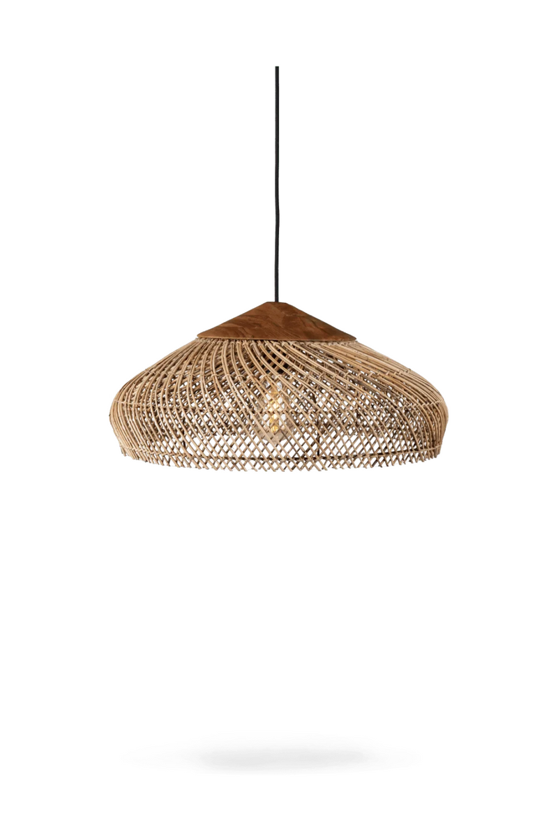 Hat-Shaped Rattan Hanging Lamp | dBodhi Banjo | Woodfurniture.com