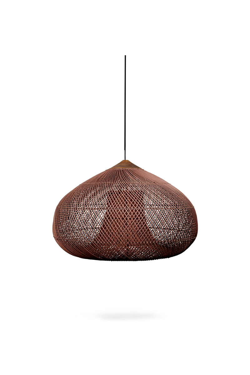 Brown Rattan Drum Lamp | dBodhi Kulit |  Woodfurniture.com