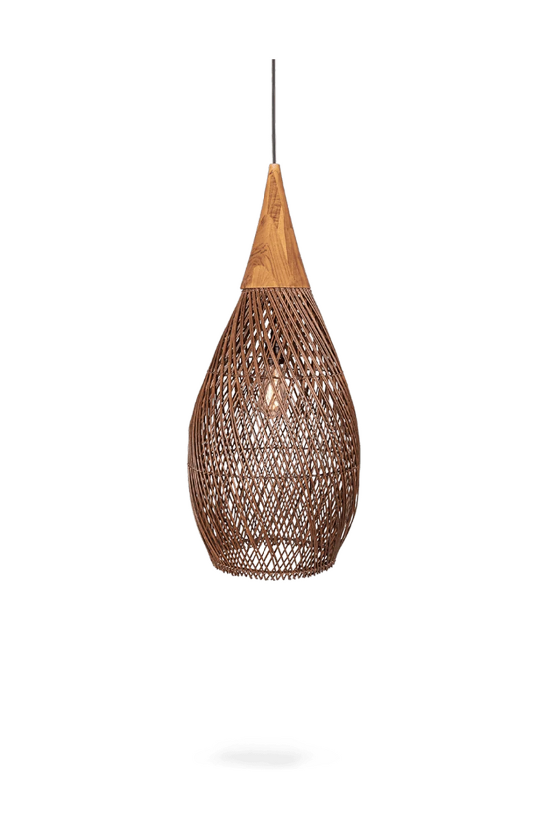 Rustic Rattan Hanging Lamp | dBodhi Horn | Woodfurniture.com