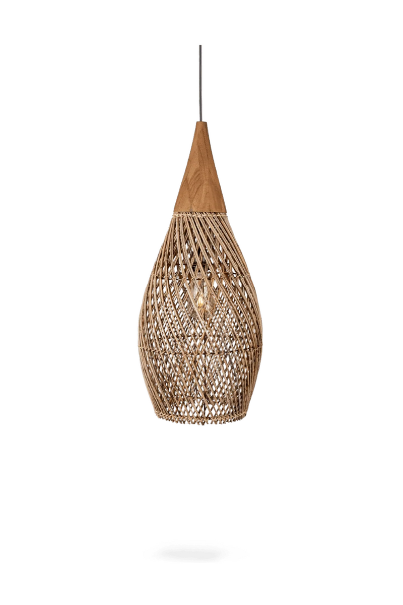 Rustic Rattan Hanging Lamp | dBodhi Horn | Woodfurniture.com