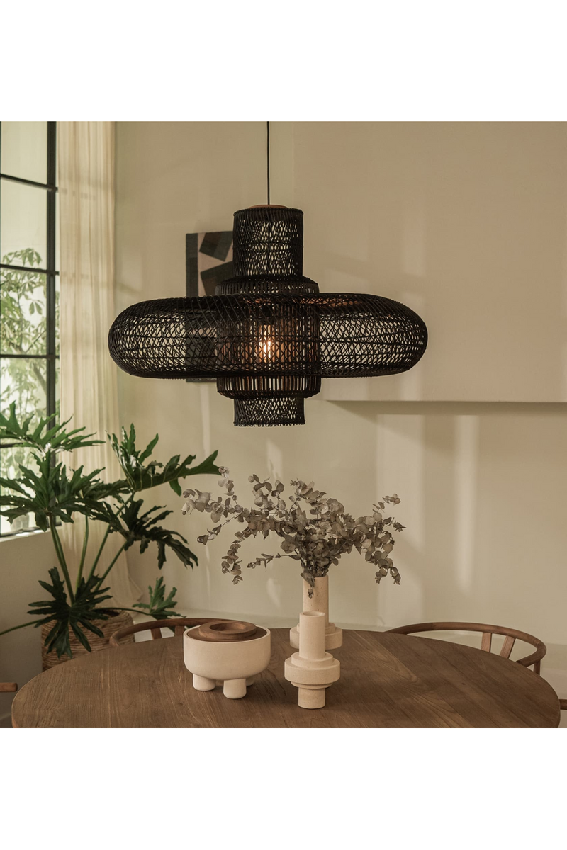 Black Rattan Modern Lampshade | dBodhi Organo |  Woodfurniture.com