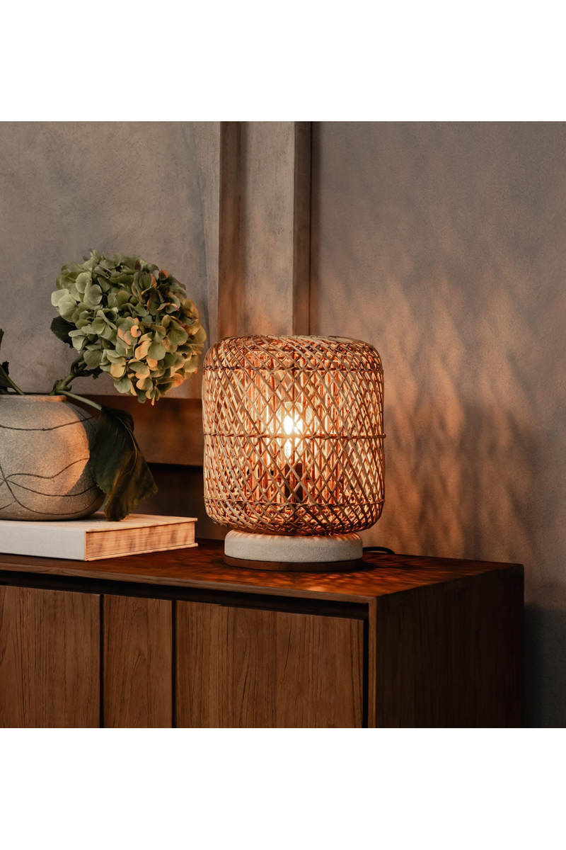 Rattan Cylindrical Table Lamp | dBodhi Pole | Woodfurniture.com