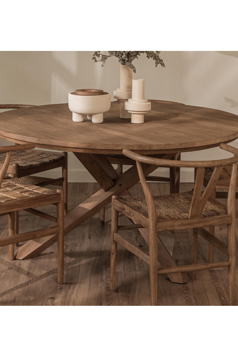 Solid Teak Round Dining Table | dBodhi Xono  | Woodfurniture.com