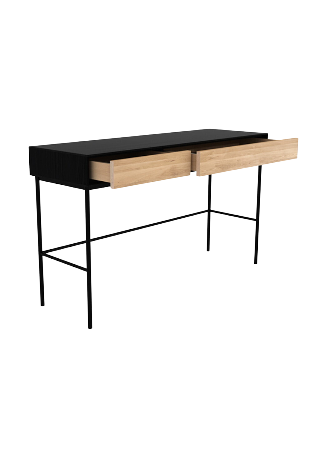 Solid Oak 2-Drawer Desk | Ethnicraft Blackbird | Woodfurniture.com