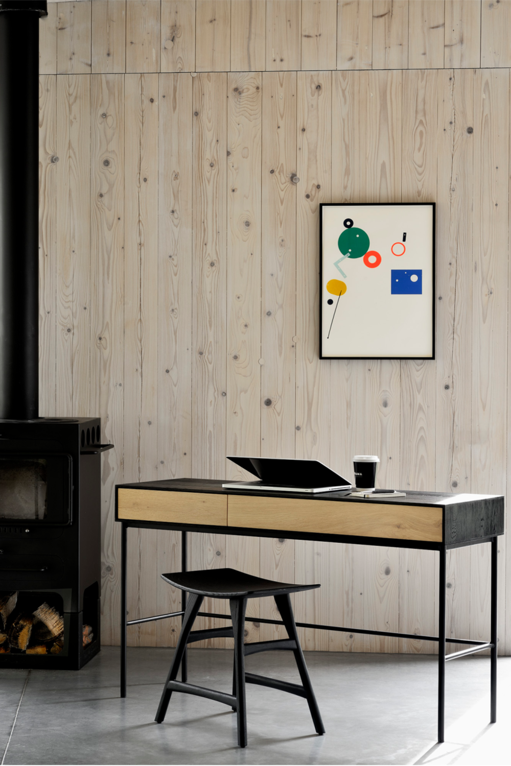 Solid Oak 2-Drawer Desk | Ethnicraft Blackbird | Woodfurniture.com