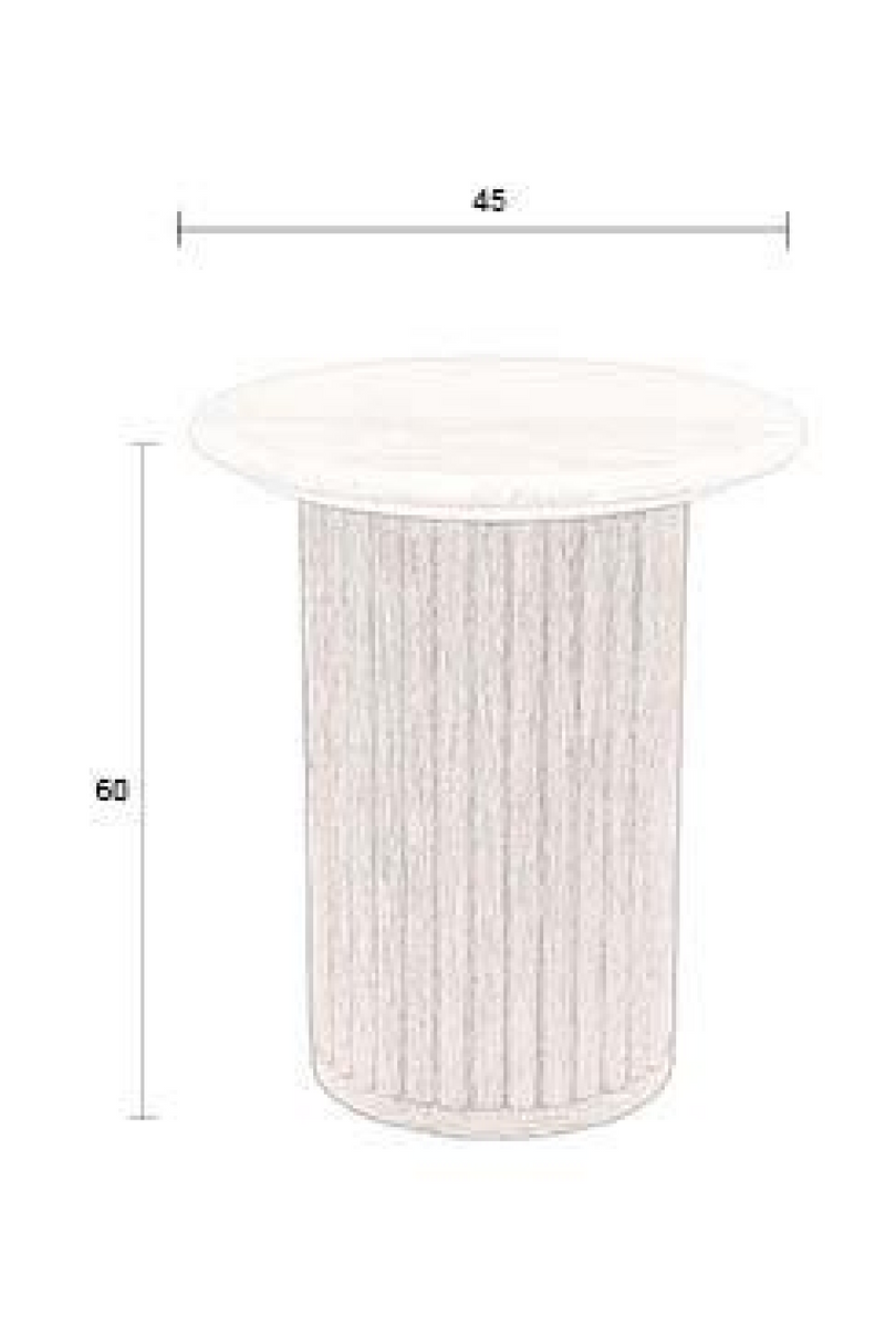 Cream Travertine Round Side Table | Dutchbone Arda | Woodfurniture.com