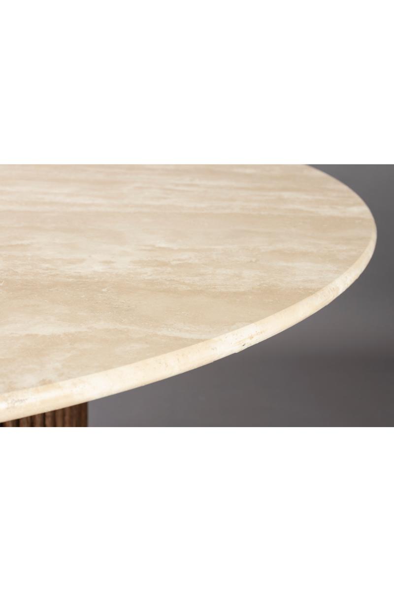 Cream Travertine Dining Table | Dutchbone Arda | Woodfurniture.com