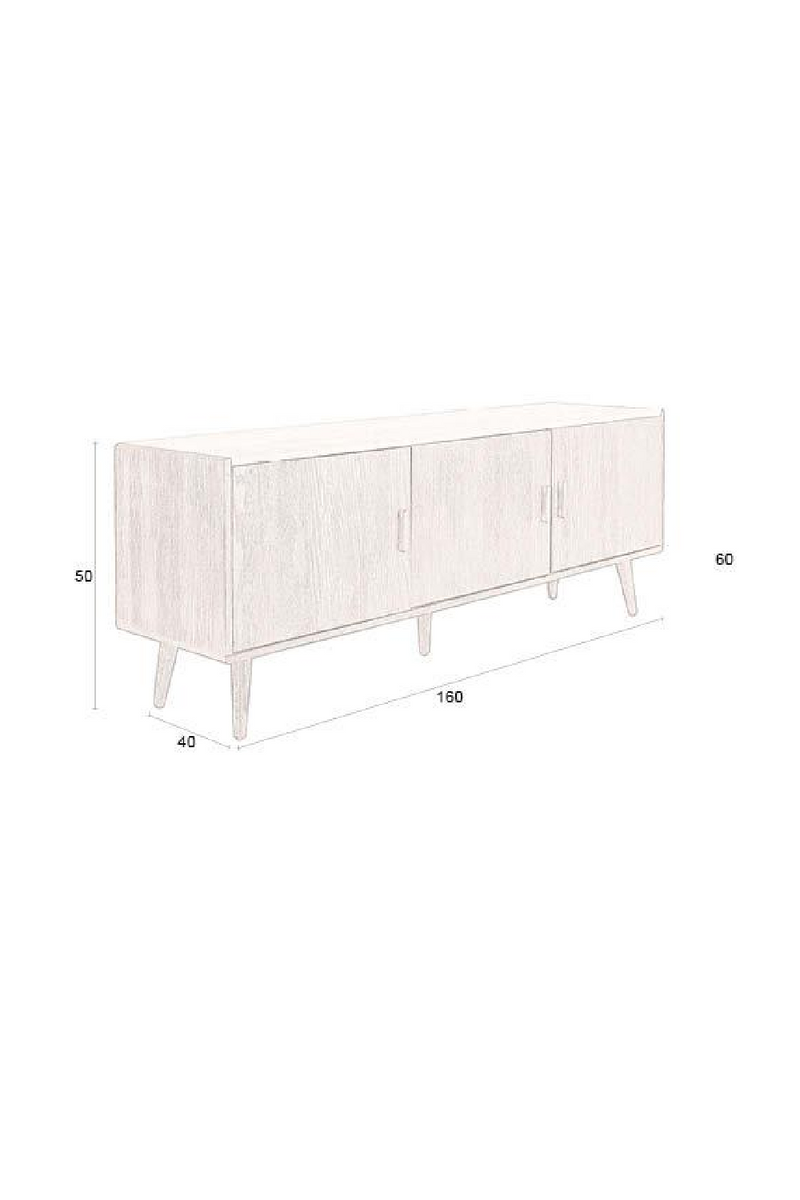 Travertine Top 3-Door Sideboard | Dutchbone Arda | Woodfurniture.com