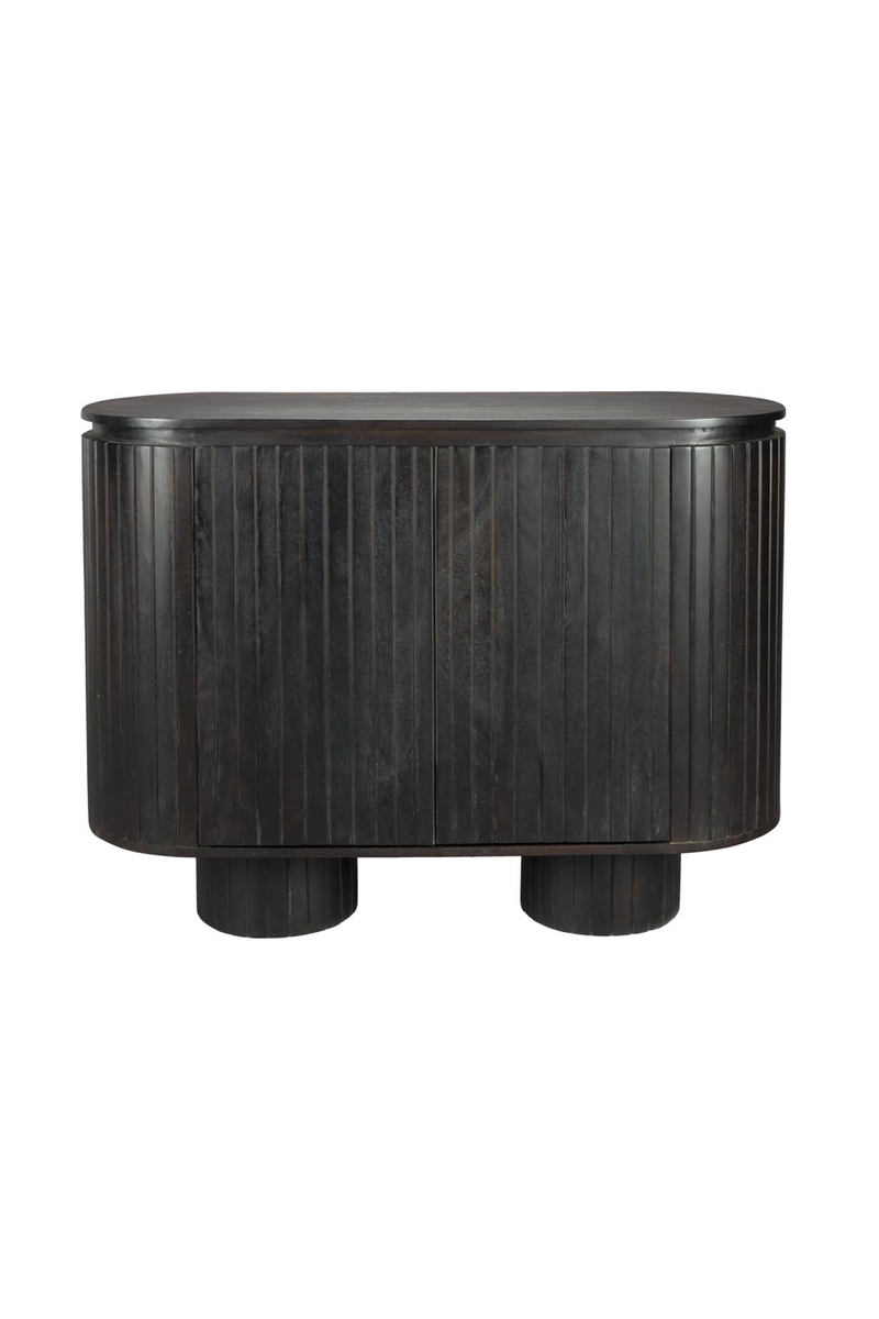 Black Wooden Oval Cabinet | Dutchbone Kenji | Woodfurniture.com