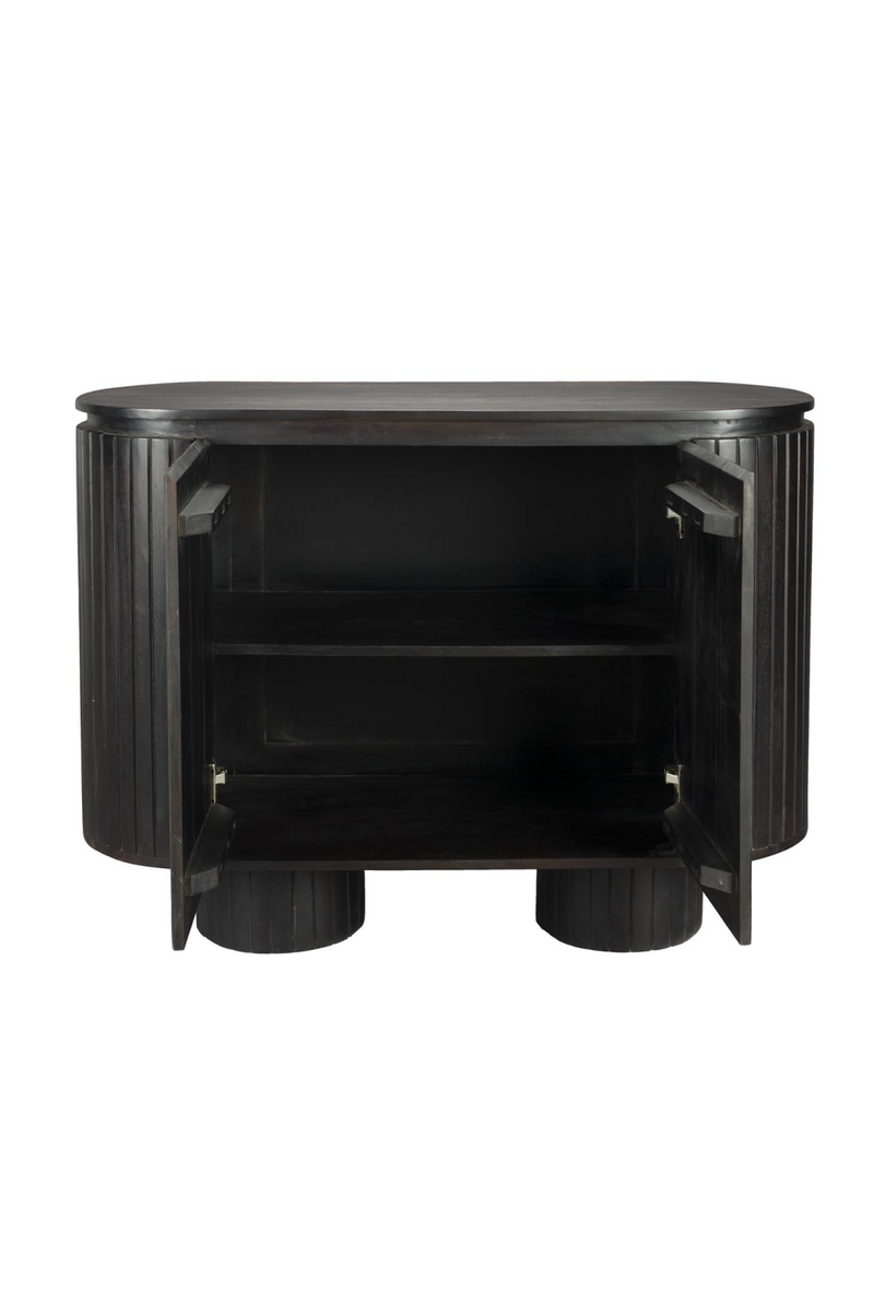 Black Wooden Oval Cabinet | Dutchbone Kenji | Woodfurniture.com