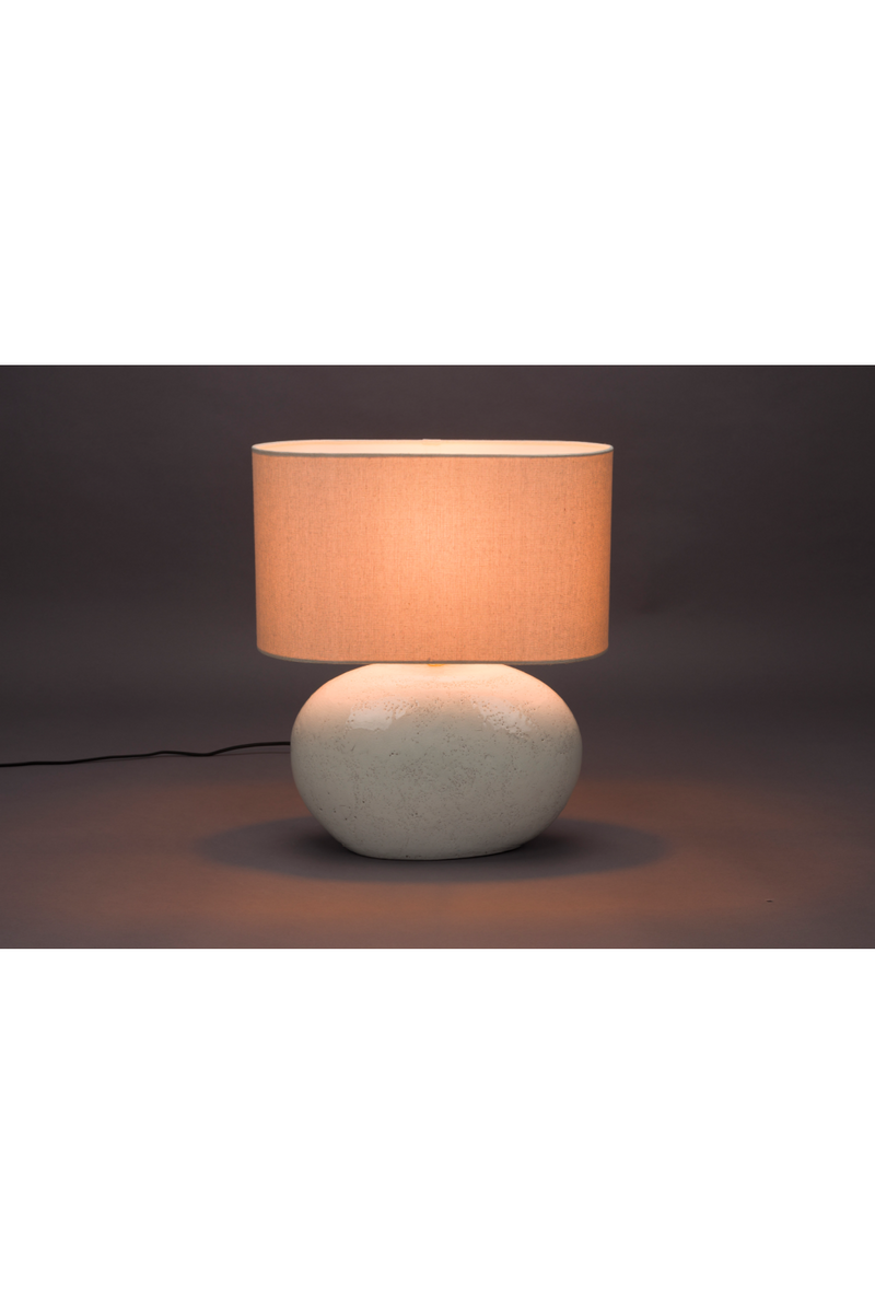 White Ceramic Table Lamp | Dutchbone Hailey | Woodfurniture.com