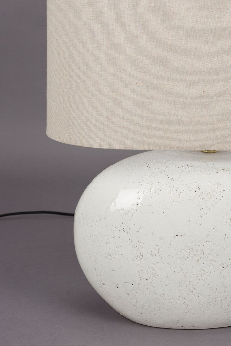 White Ceramic Table Lamp | Dutchbone Hailey | Woodfurniture.com