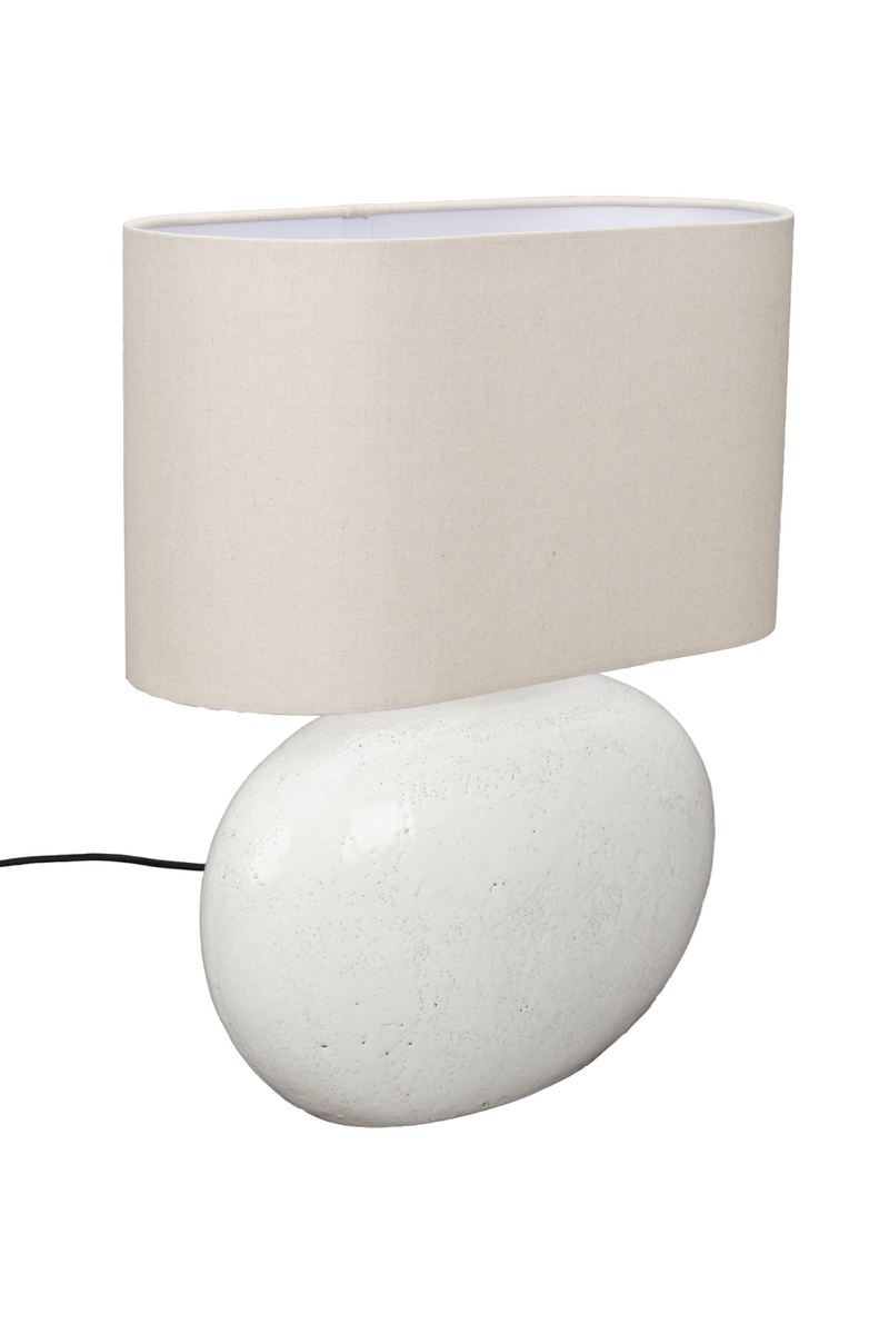 White Ceramic Table Lamp | Dutchbone Hailey | Woodfurniture.com