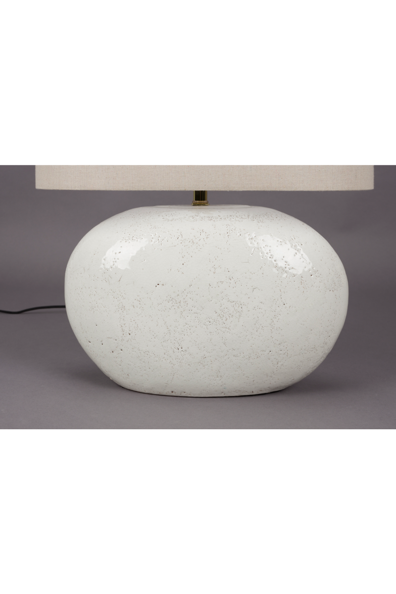 White Ceramic Table Lamp | Dutchbone Hailey | Woodfurniture.com