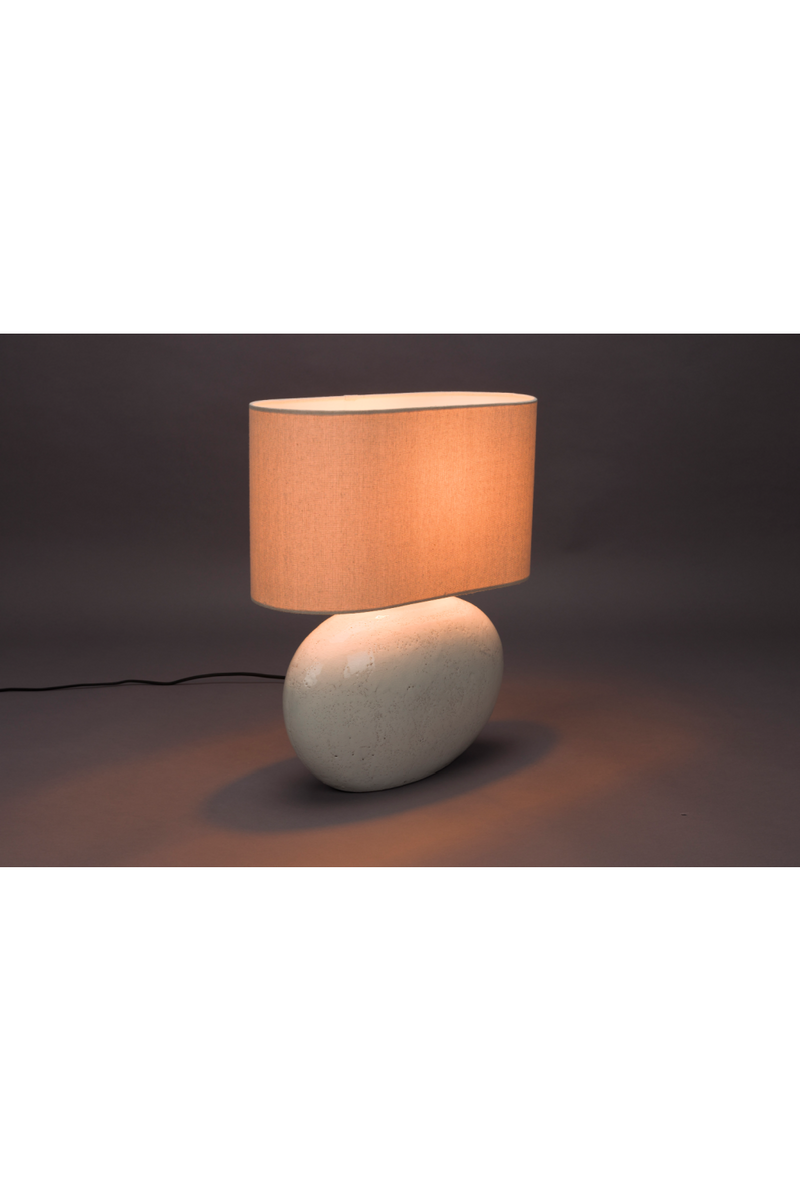 White Ceramic Table Lamp | Dutchbone Hailey | Woodfurniture.com