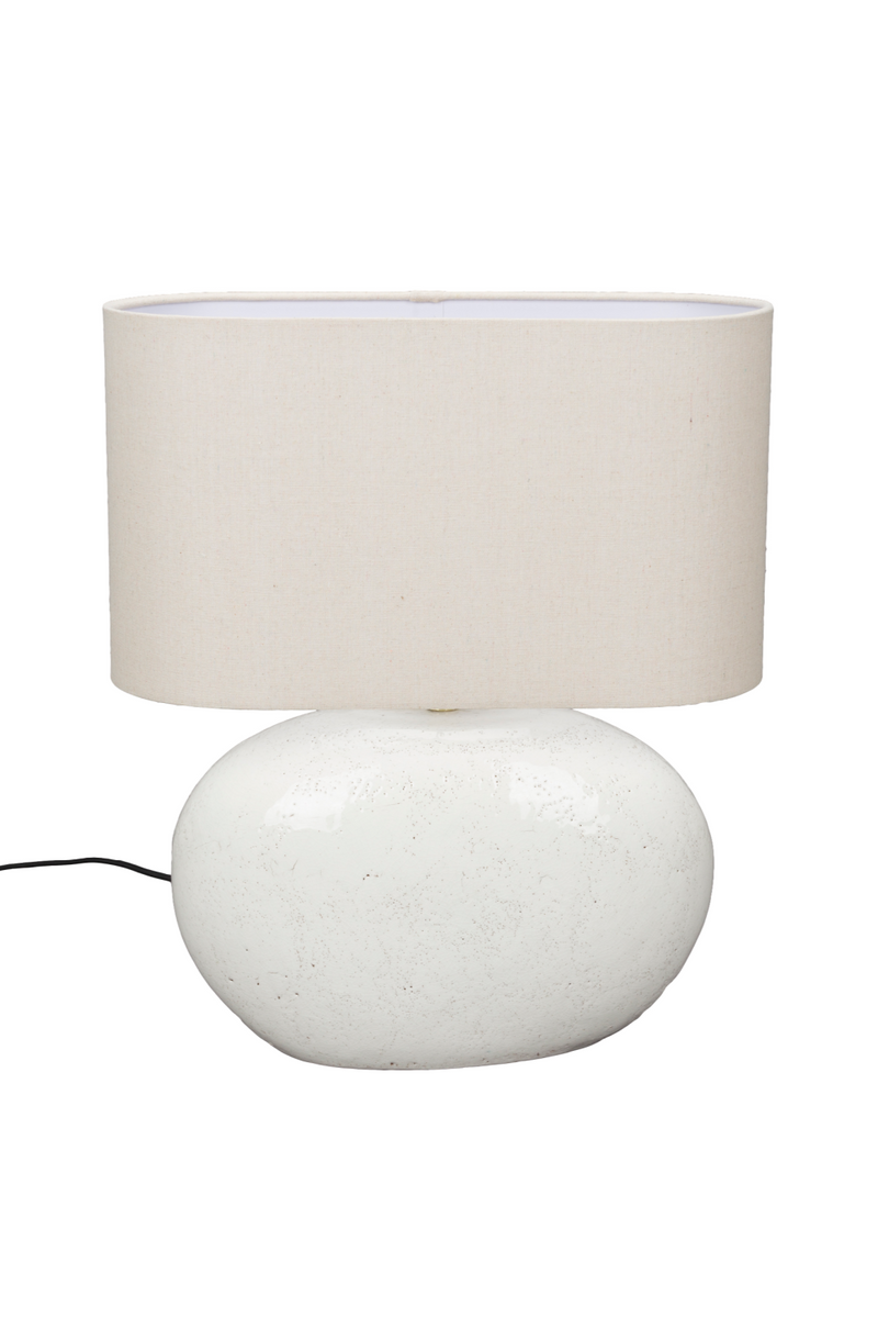 White Ceramic Table Lamp | Dutchbone Hailey | Woodfurniture.com