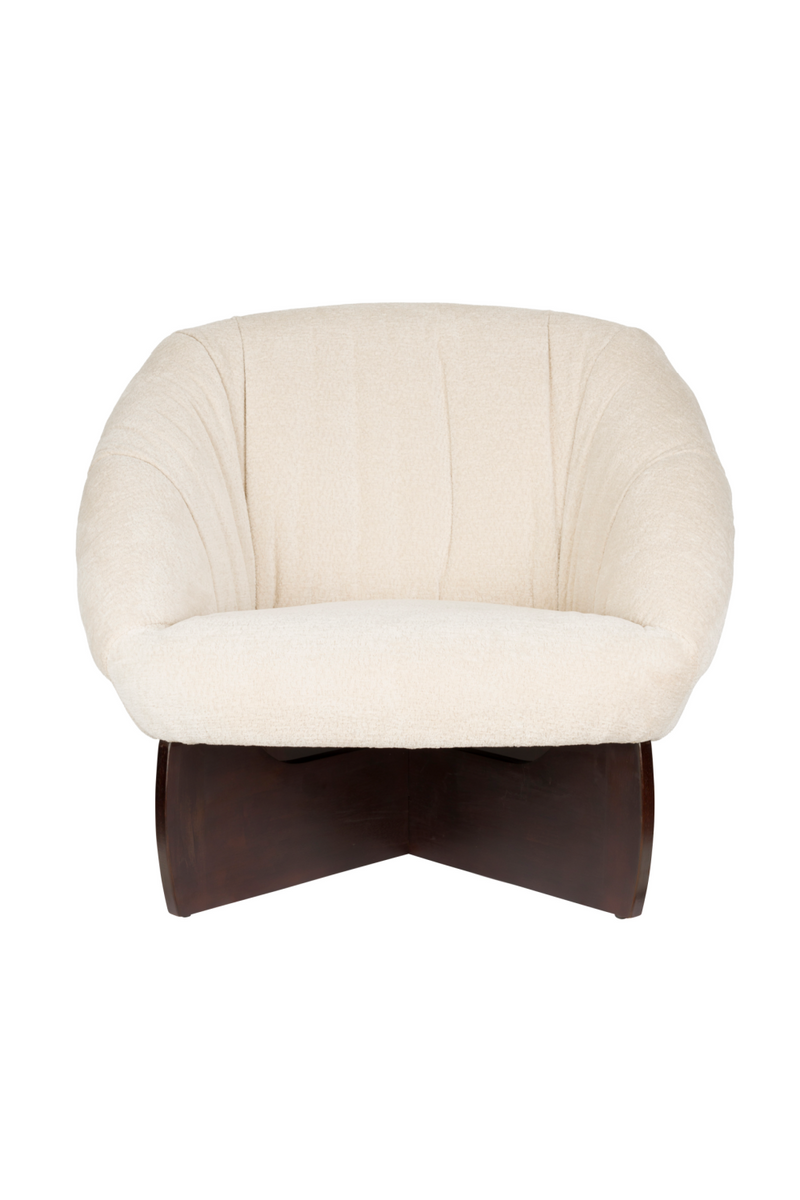 Beige Bouclé Lounge Chair | Dutchbone Emilius | Woodfurniture.com