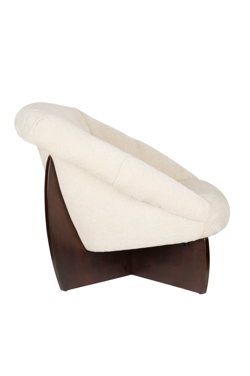 Beige Bouclé Lounge Chair | Dutchbone Emilius | Woodfurniture.com