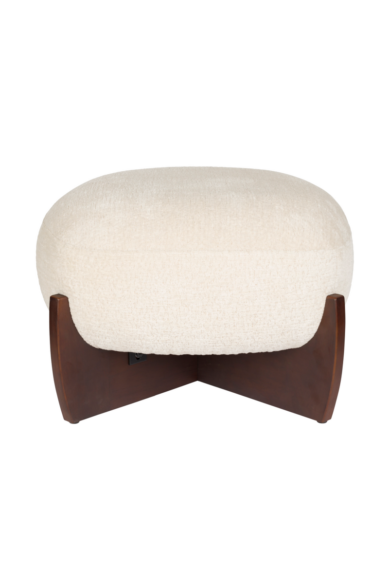 Beige Bouclé Pouf | Dutchbone Emilius | Woodfurniture.com