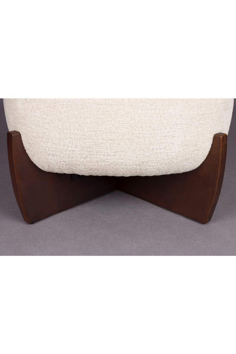 Beige Bouclé Pouf | Dutchbone Emilius | Woodfurniture.com