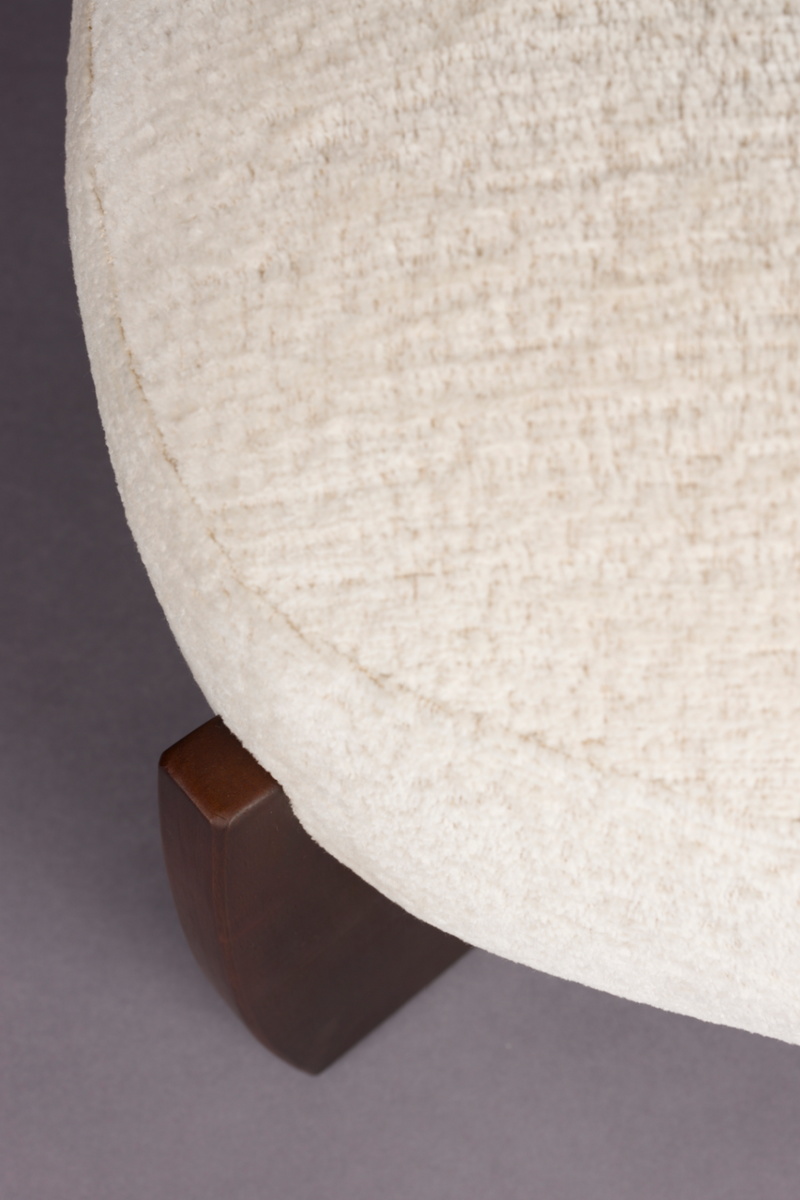 Beige Bouclé Pouf | Dutchbone Emilius | Woodfurniture.com