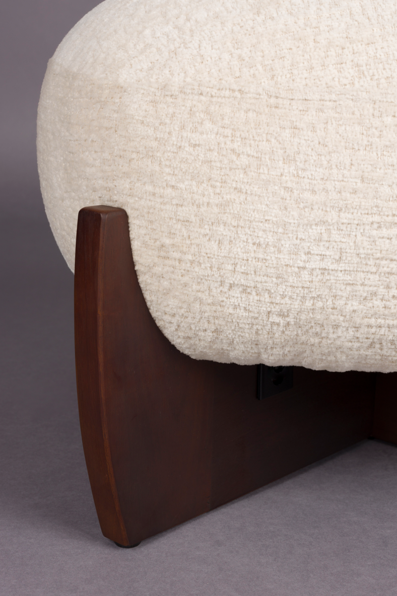 Beige Bouclé Pouf | Dutchbone Emilius | Woodfurniture.com