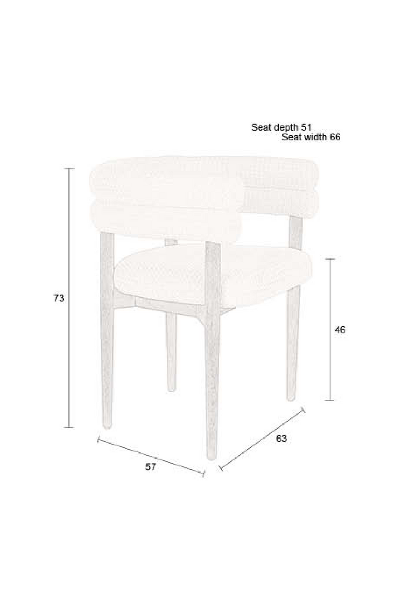 Off-White Curved Dining Chair | Dutchbone Sela | Woodfurniture.com