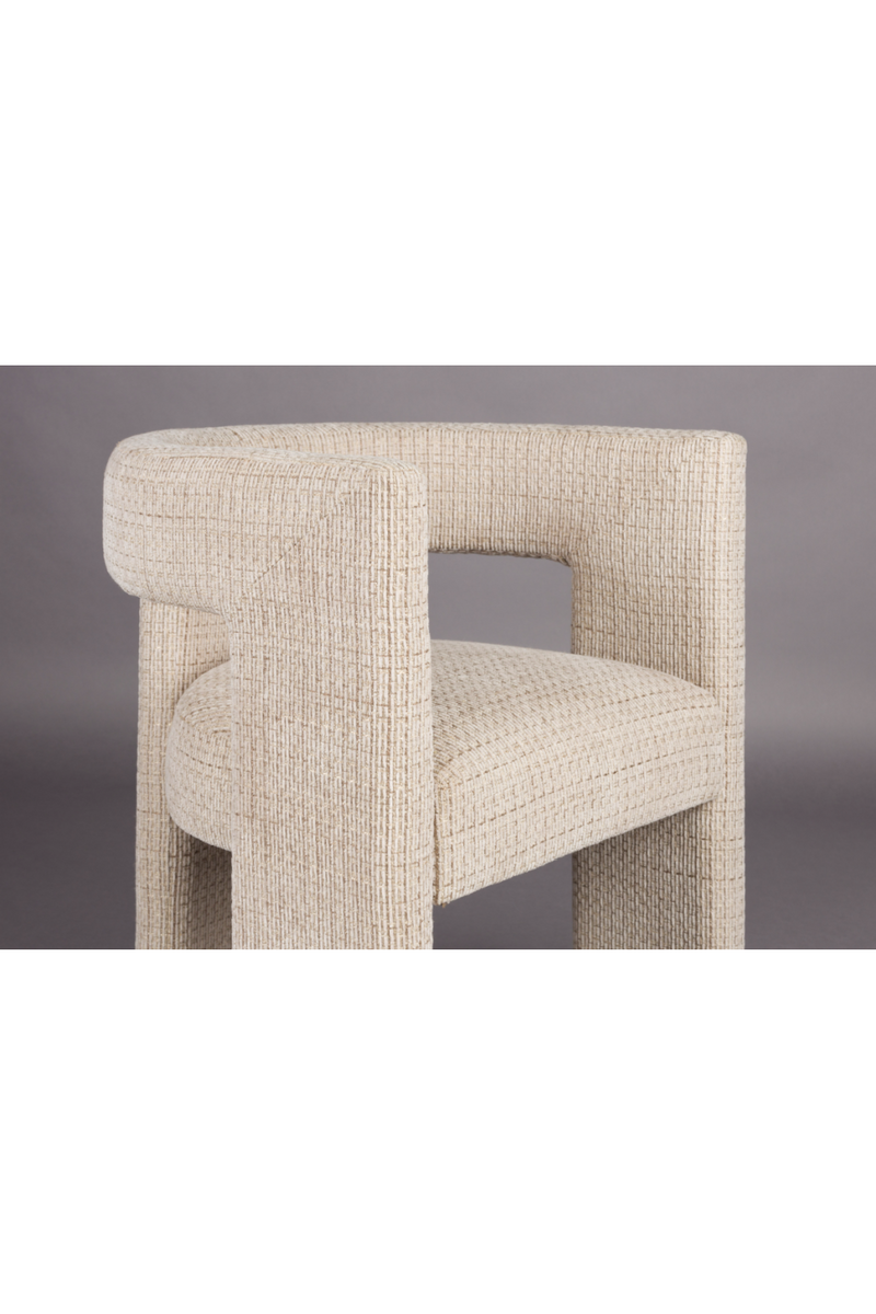 Beige Woven Design Dining Chair | Dutchbone Medina | Woodfurniture.com