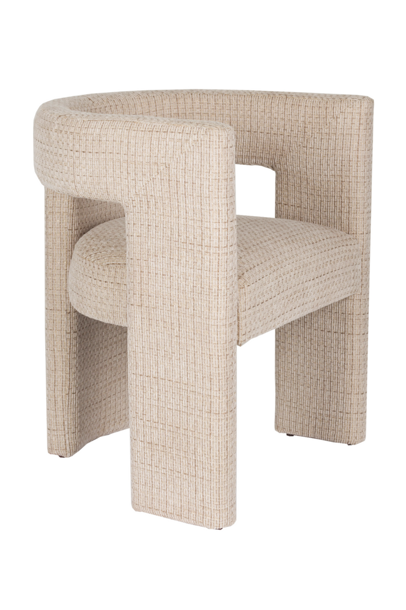 Beige Woven Design Dining Chair | Dutchbone Medina | Woodfurniture.com