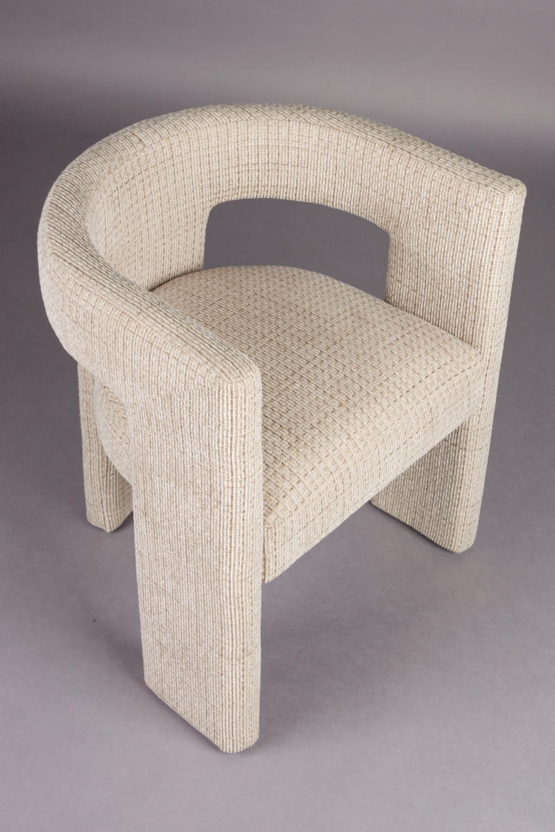 Beige Woven Design Dining Chair | Dutchbone Medina | Woodfurniture.com