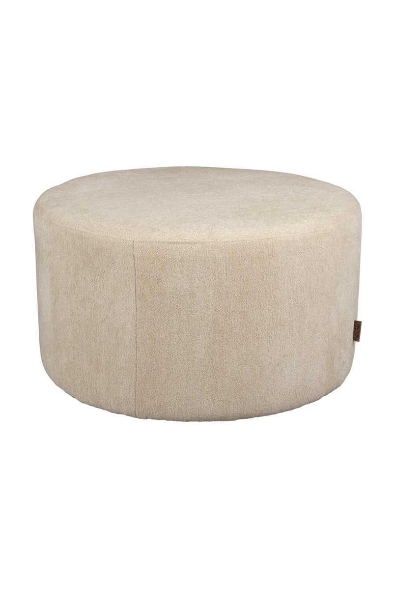 Round Upholstered Ottoman | Dutchbone Rocca | Woodfurniture.com