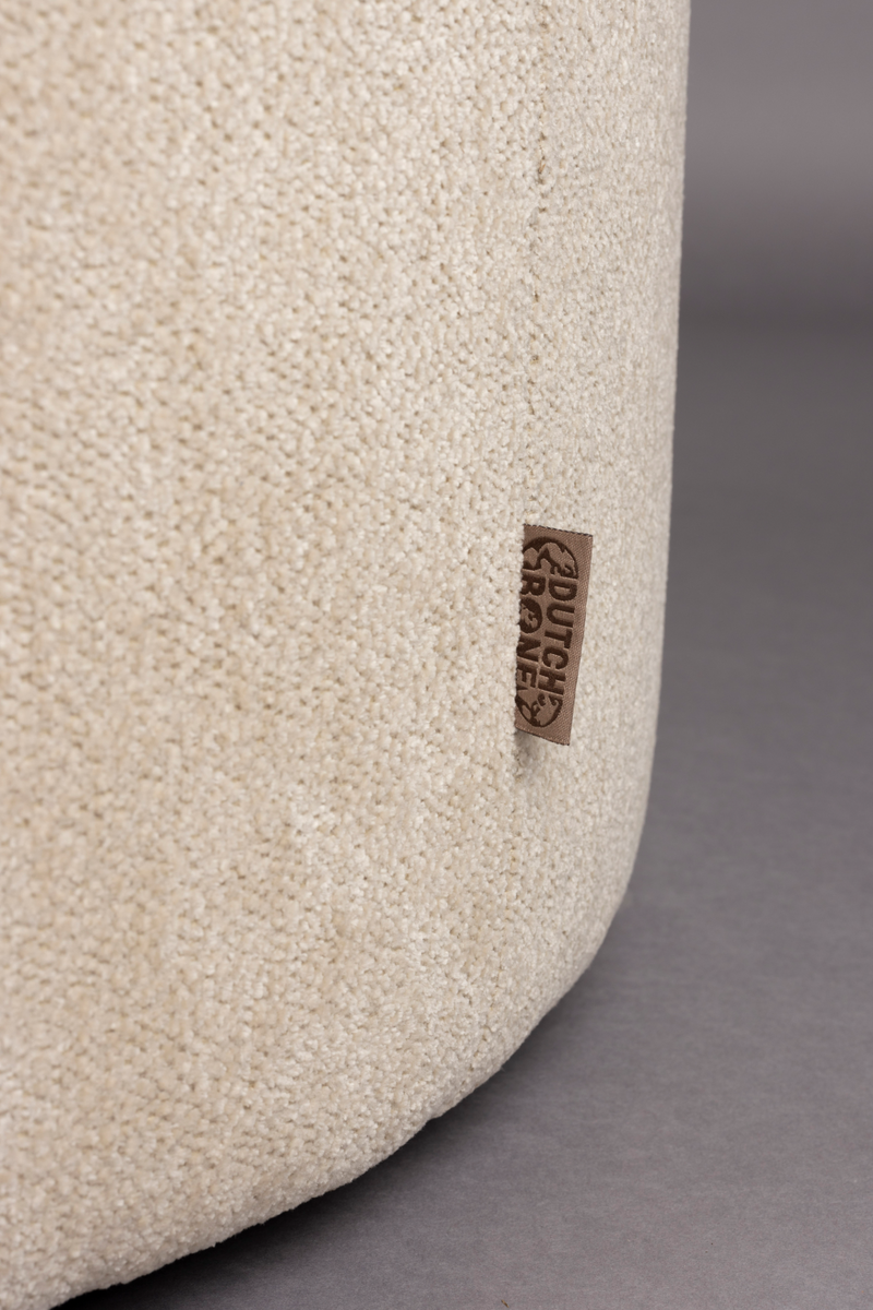 Round Upholstered Ottoman | Dutchbone Rocca | Woodfurniture.com