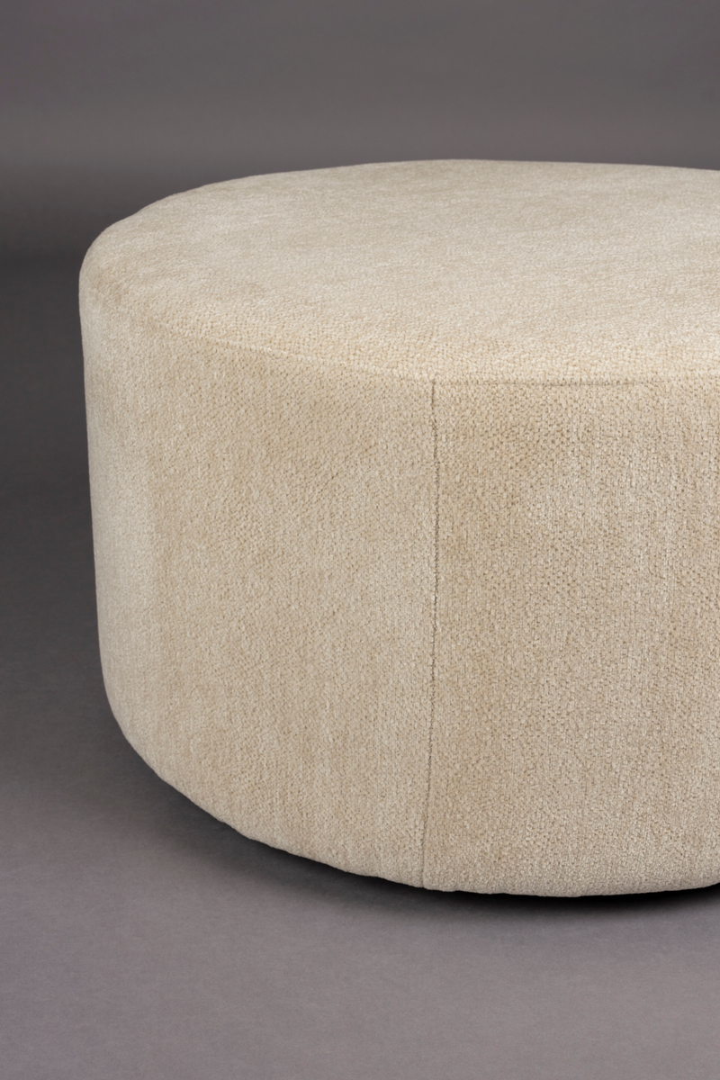 Round Upholstered Ottoman | Dutchbone Rocca | Woodfurniture.com