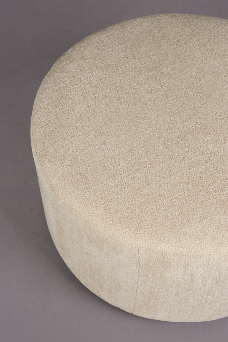 Round Upholstered Ottoman | Dutchbone Rocca | Woodfurniture.com