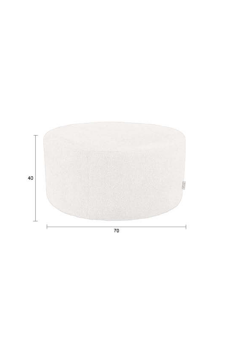 Round Upholstered Ottoman | Dutchbone Rocca | Woodfurniture.com