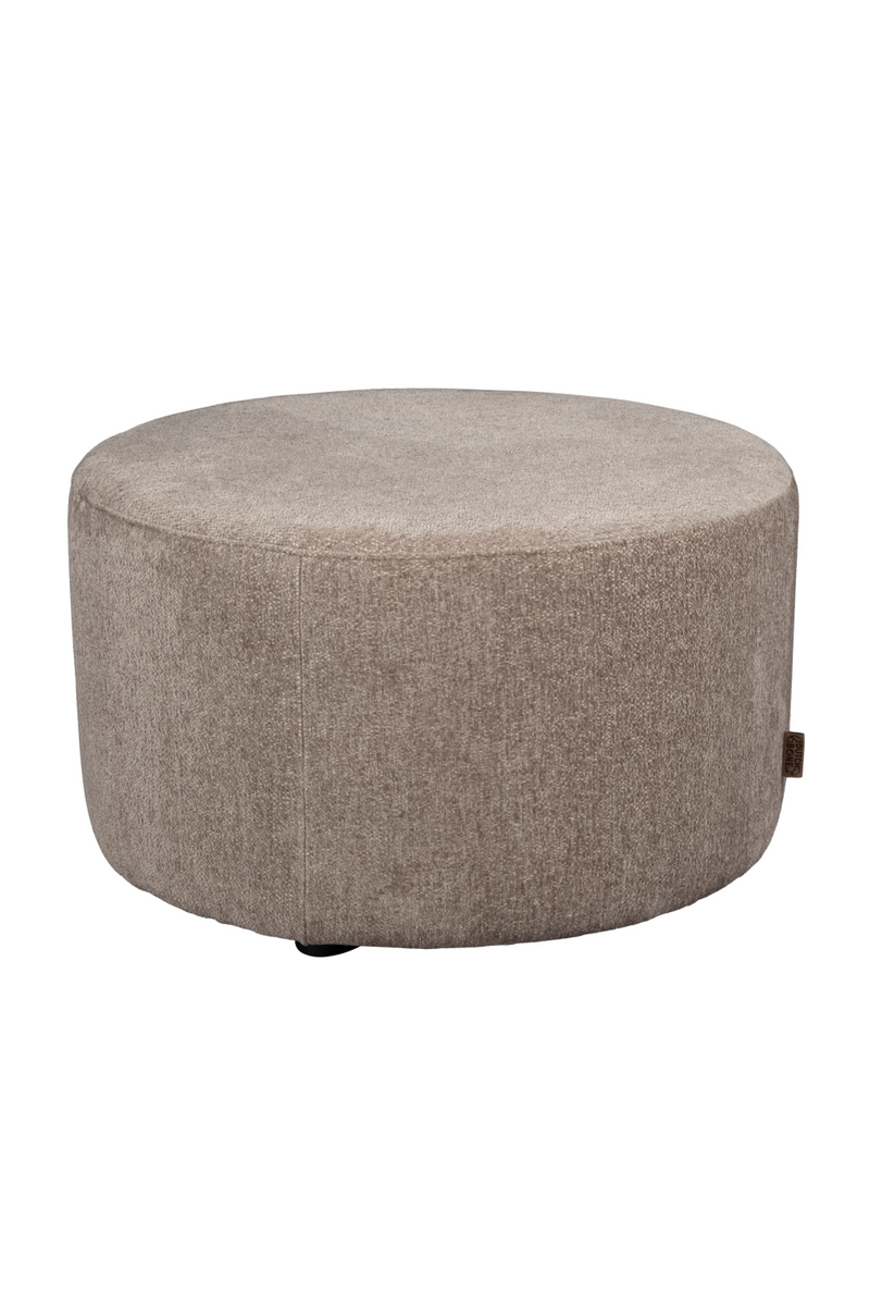 Round Upholstered Ottoman | Dutchbone Rocca | Woodfurniture.com