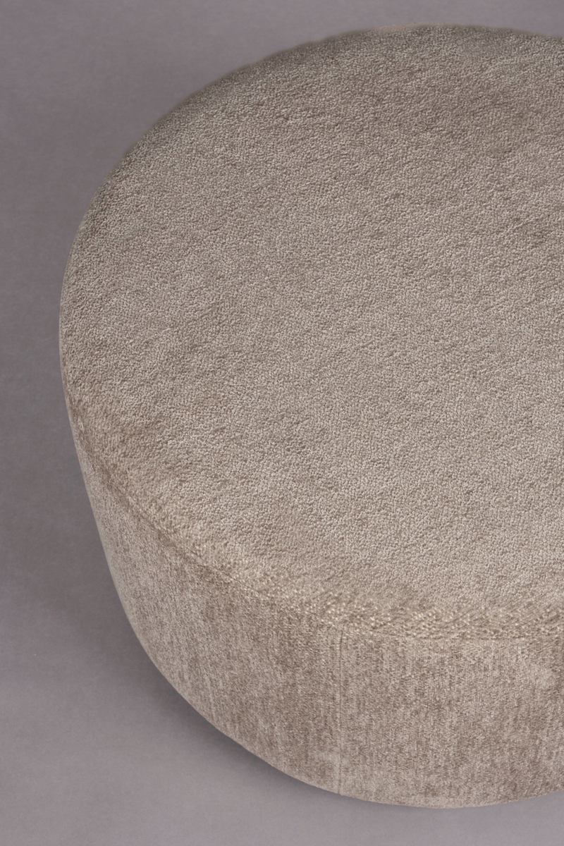 Round Upholstered Ottoman | Dutchbone Rocca | Woodfurniture.com