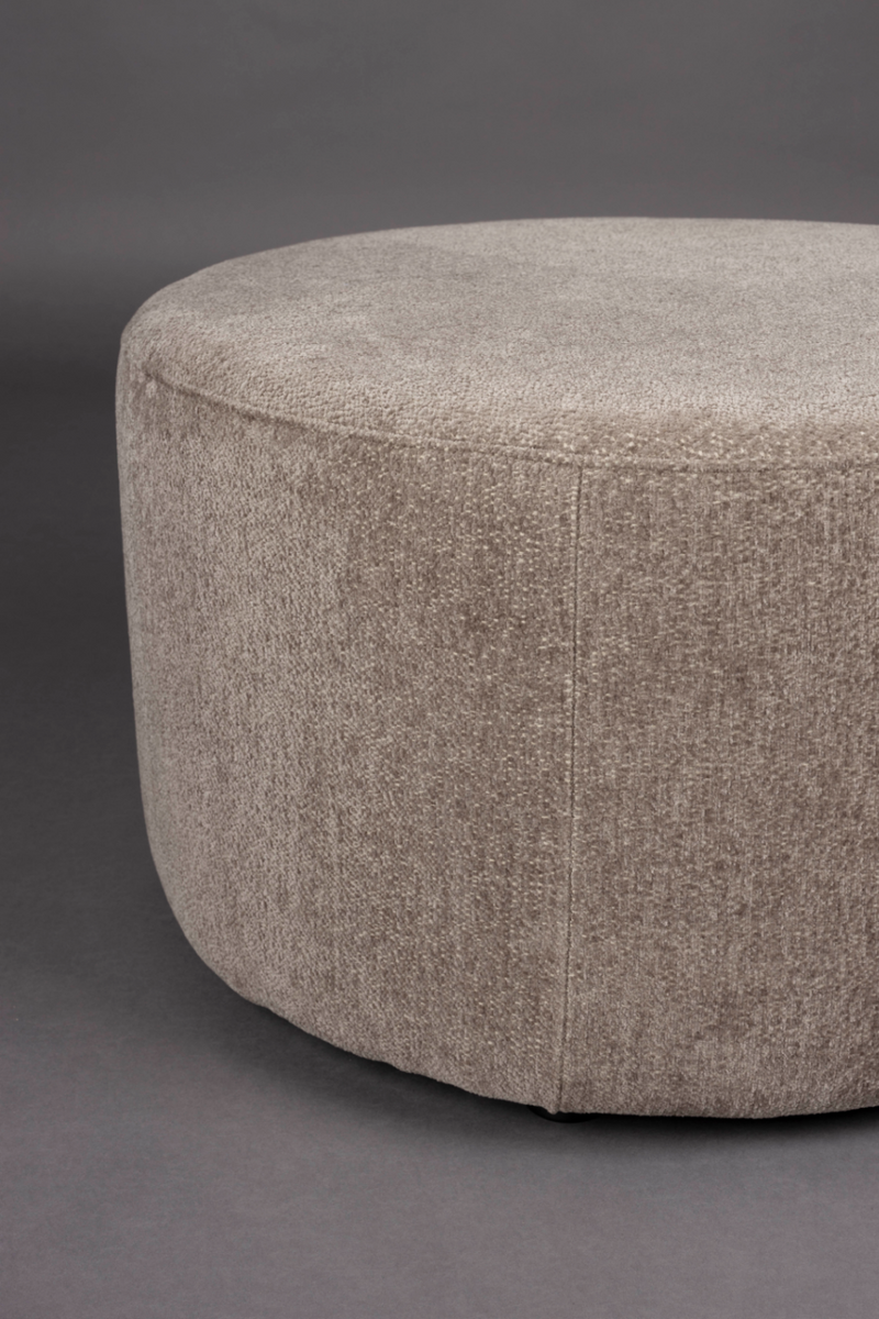 Round Upholstered Ottoman | Dutchbone Rocca | Woodfurniture.com