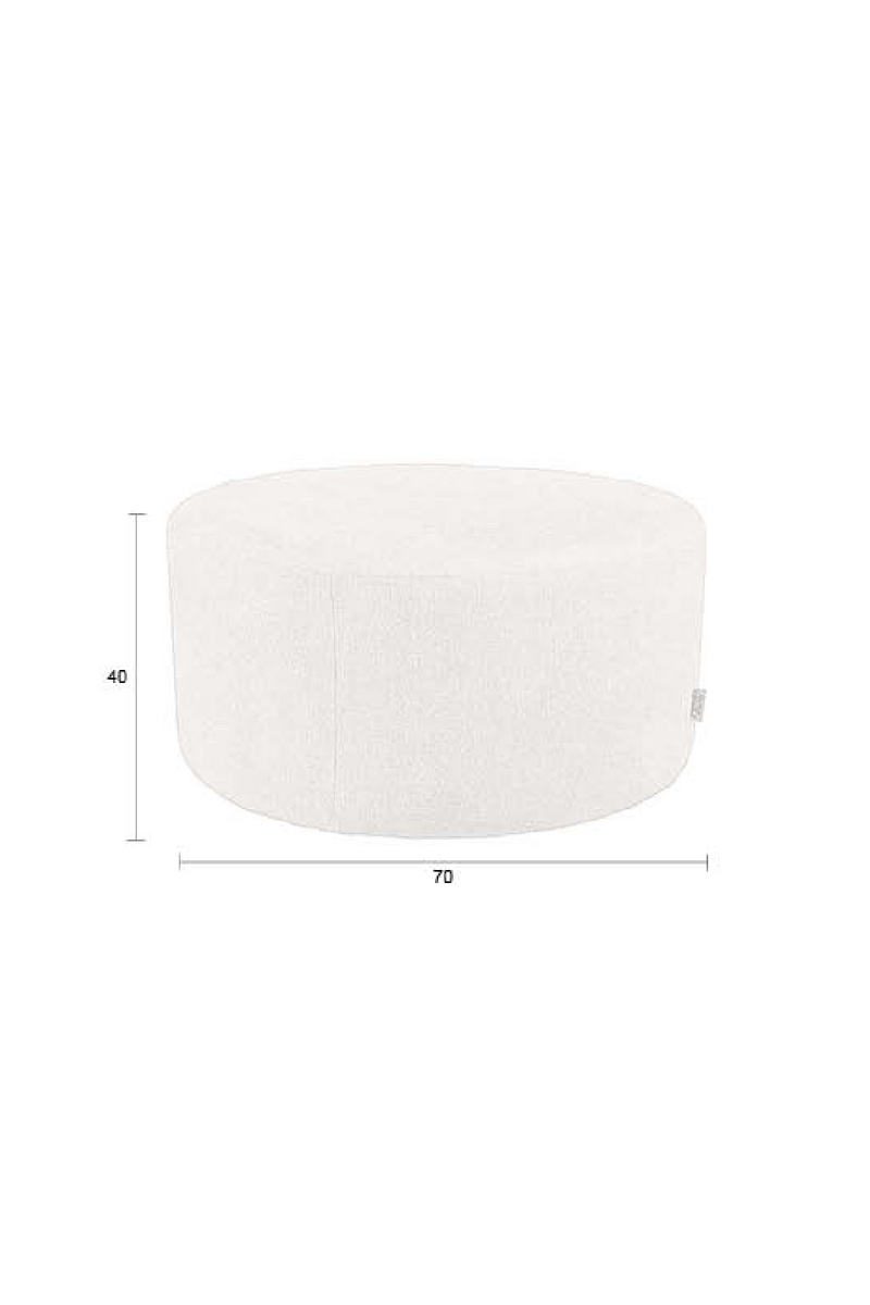 Round Upholstered Ottoman | Dutchbone Rocca | Woodfurniture.com