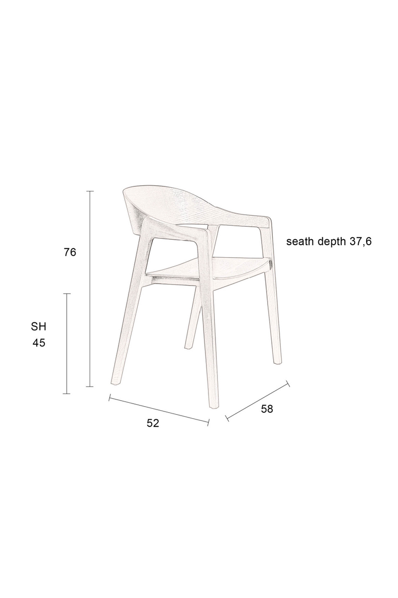 Beech Wood Dining Armchairs (2) | Dutchbone Westlake | Woodfurniture.com