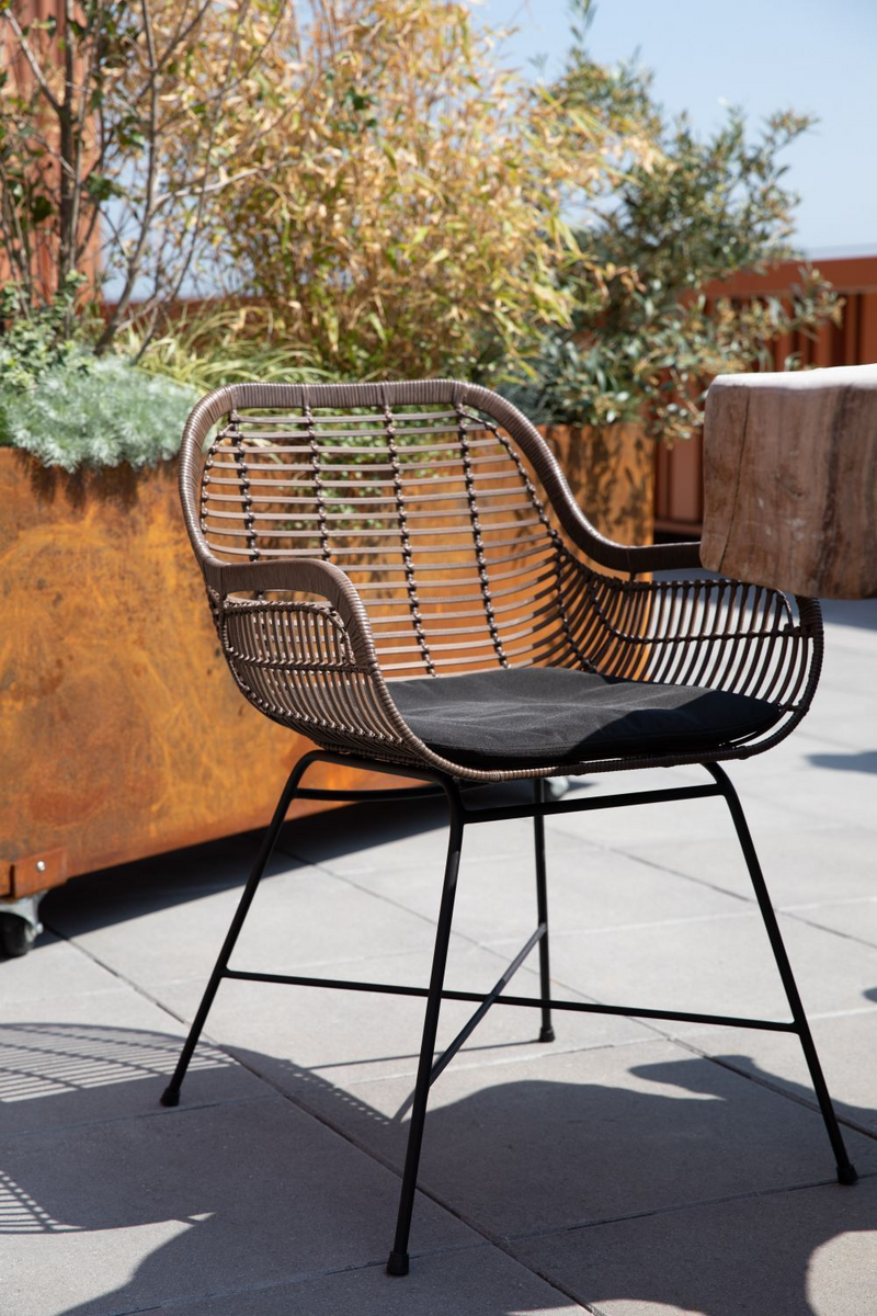 Black Rattan Outdoor Armchairs (2) | Dutchbone Cantik | Woodfurniture.com