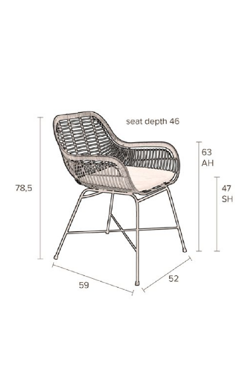 Black Rattan Outdoor Armchairs (2) | Dutchbone Cantik | Woodfurniture.com