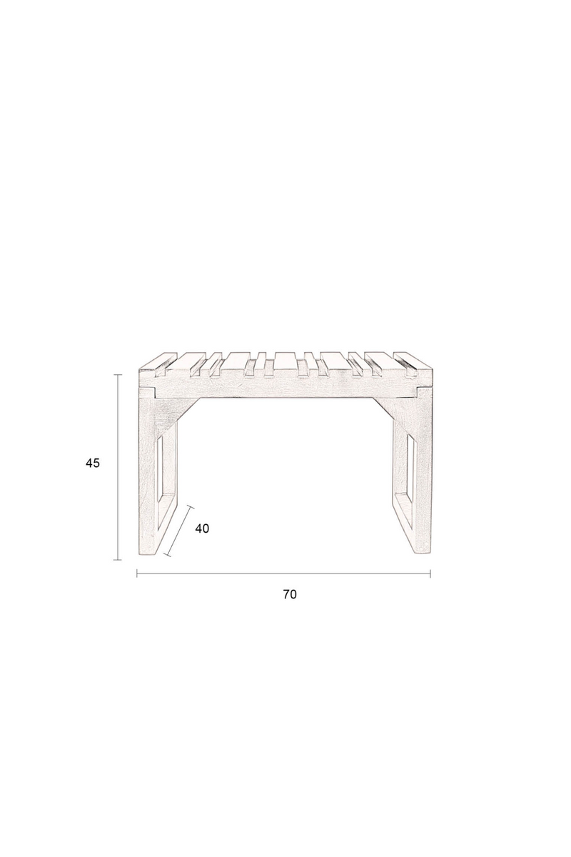 Mango Wood Slatted Bench | Dutchbone Jakub | Woodfurniture.com