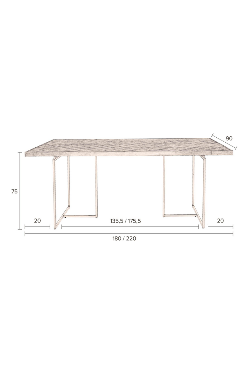 Vintage Brass Dining Table M | Dutchbone Class | Woodfurniture.com