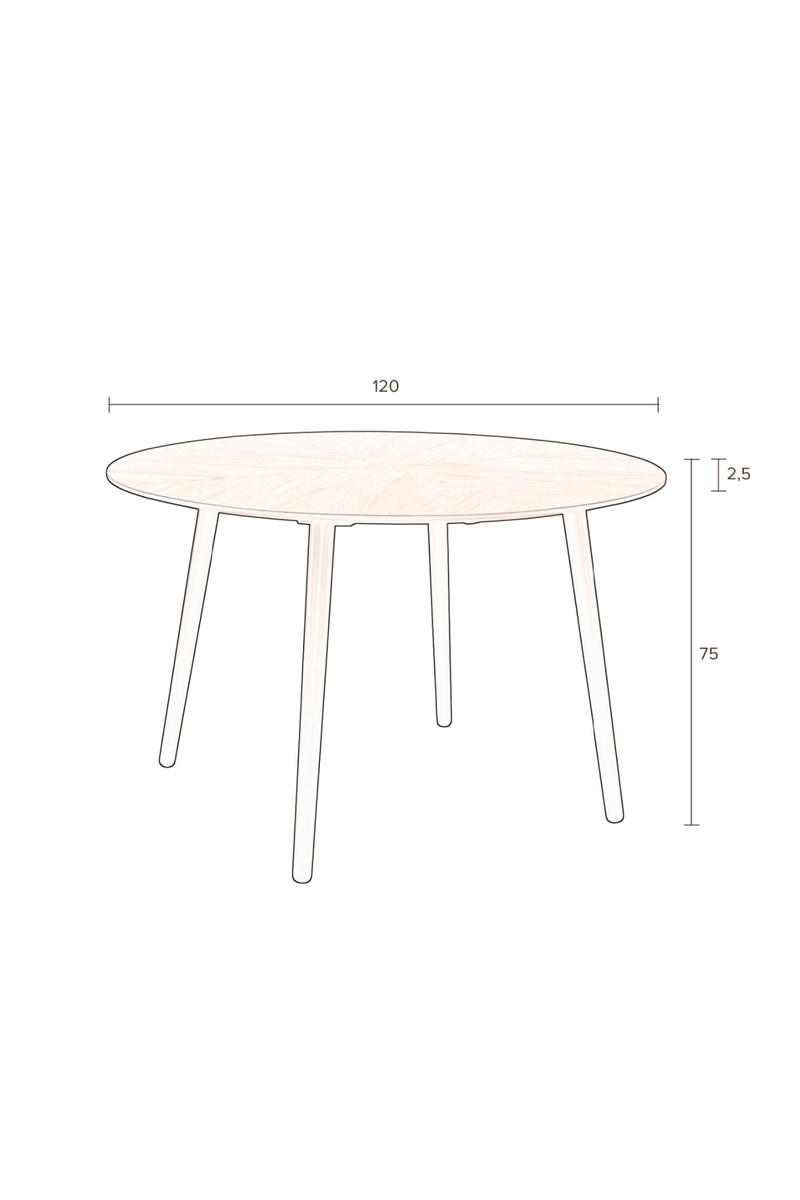 Round Wooden Dining Table | Dutchbone Clover | Woodfurniture.com