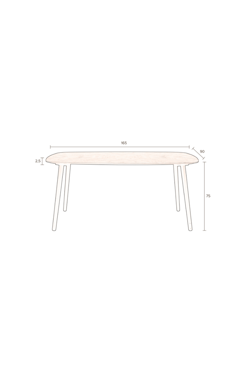 Rectangular Wooden Dining Table | Dutchbone Clover | Woodfurniture.com