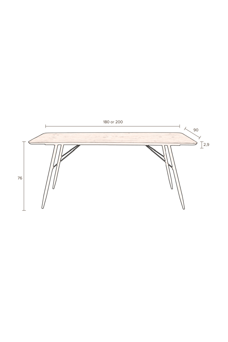 Minimalist Wooden Dining Table | Dutchbone Roger | Woodfurniture.com