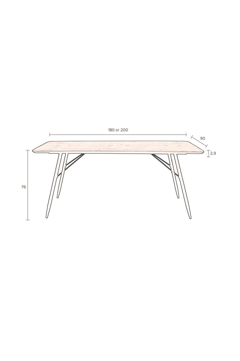 Minimalist Wooden Dining Table | Dutchbone Roger | Woodfurniture.com