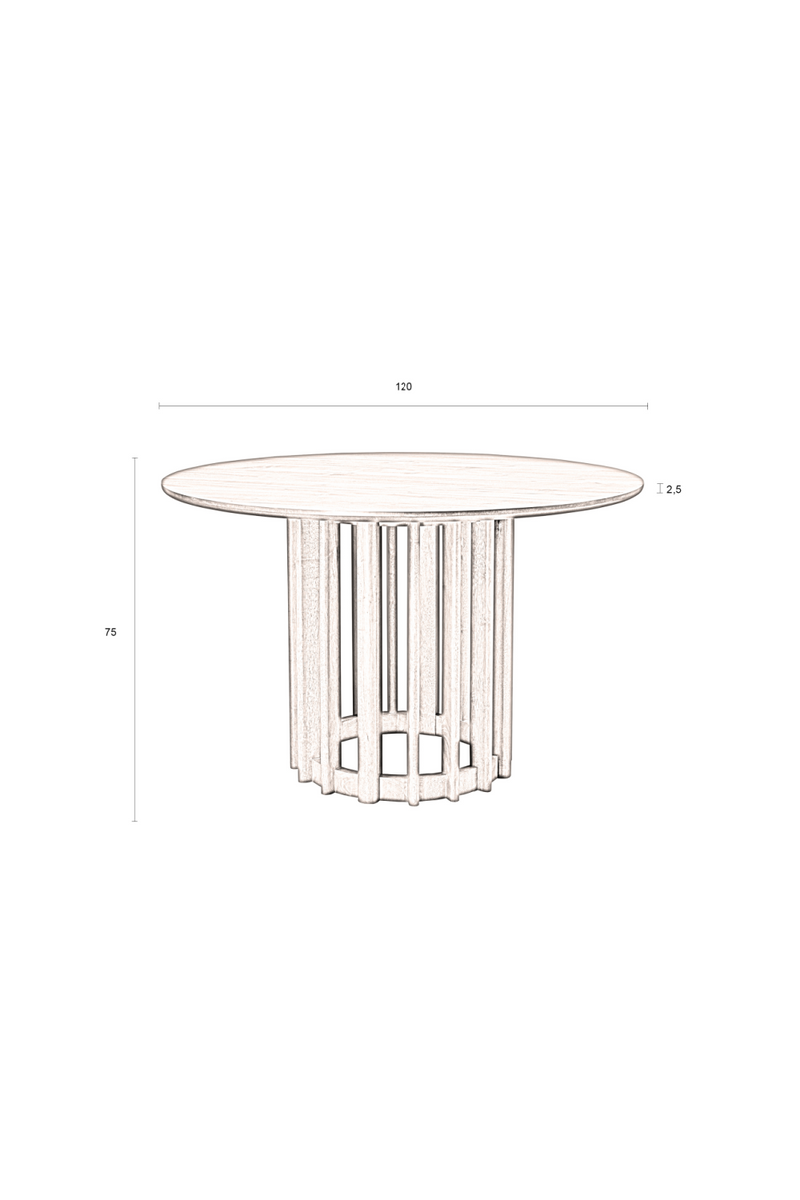 Round Oak Modern Dining Table | Dutchbone Barlet | Woodfurniture.com