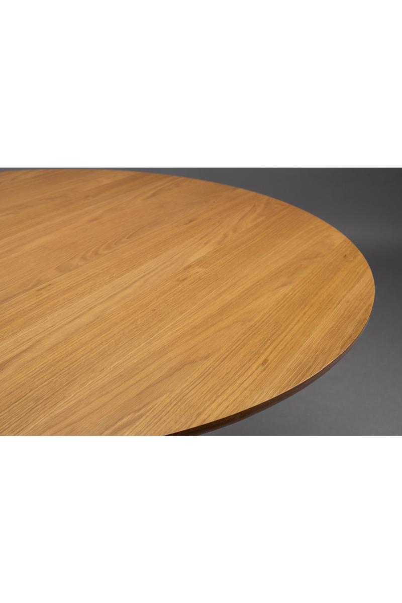 Round Oak Modern Dining Table | Dutchbone Barlet | Woodfurniture.com